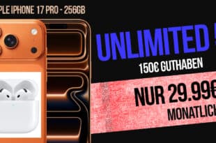 iPhone 17 Pro & Airpods 4 für einmalig 499 Euro mit o2 unlimited on demand und 150€ Guthaben nur 29.99 Euro monatlich