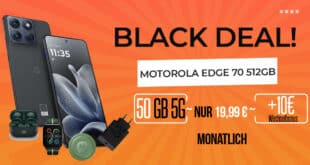 Motorola Edge 70 512GB & Zubehörpaket für einmalig 99 Euro mit 50GB Allnet Flat nur 19.99 Euro monatlich