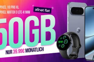 Google Pixel 10 Pro XL & Watch 3 mit Vertrag - 256GB für einmalig 99 Euro mit 50GB Allnet Flat und 50€ Wechselbonus nur 39.99 Euro monatlich
