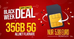 35GB Allnet Flatrate nur 5.99 Euro monatlich - auch monatlich kündbar buchbar
