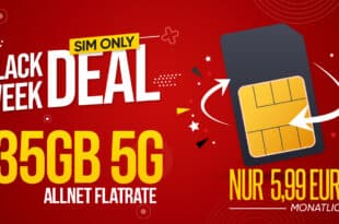 35GB Allnet Flatrate nur 5.99 Euro monatlich - auch monatlich kündbar buchbar