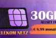 30GB Allnet Flat im Telekom Netz nur 8.99 Euro monatlich