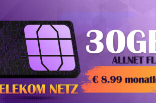 30GB Allnet Flat im Telekom Netz nur 8.99 Euro monatlich