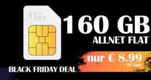 Black Friday Prepaid Deal - 160GB Allnet Flat alle 28 Tage gibt es 6 mal für nur 8.99 Euro statt 29.99 Euro