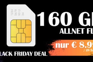 Black Friday Prepaid Deal - 160GB Allnet Flat alle 28 Tage gibt es 6 mal für nur 8.99 Euro statt 29.99 Euro