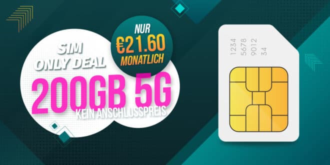 monatlich kündbar - 200GB Allnet Flat im Telekom Netz nur 21.60 Euro monatlich
