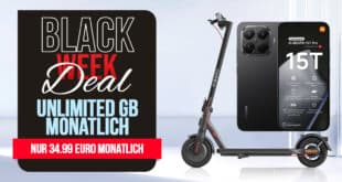 Xiaomi 15T Pro & Electric Scooter 5 für einmalig 49.95 Euro mit unlimited Allnet Flat und 100 Euro Wechselbonus nur 34.99 Euro monatlich