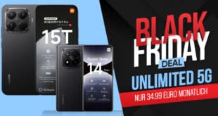 Xiaomi 15T Pro & Redmi Note 14 Pro+ 5G mit unlimited Allnet Flat und 100 Euro Wechselbonus nur 34.99 Euro monatlich