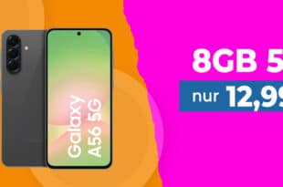 Samsung Galaxy A56 256GB für einmalig 39 Euro mit 8GB Allnet Flat nur 12.99 Euro monatlich