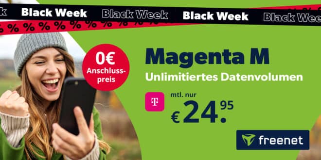 Black Week Deal: Telekom Magenta Mobil M Unlimited GB nur 24.95 Euro monatlich