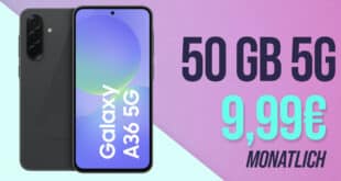 Samsung Galaxy A36 für einmalig 49.99 Euro mit 50GB Allnet Flat nur 9.99 Euro monatlich - kein Anschlusspreis