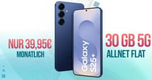 Samsung Galaxy S25+ (S25Plus) mit 30GB Allnet Telekom MagentaMobil S Eco und 120 Euro Cashback nur 39.95 Euro monatlich