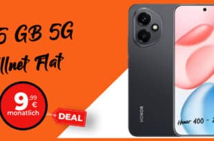 Honor 400 256GB für einmalig 1 Euro mit 35GB Allnet Flatrate und 30 Euro Wechselbonus nur 9.99 Euro monatlich