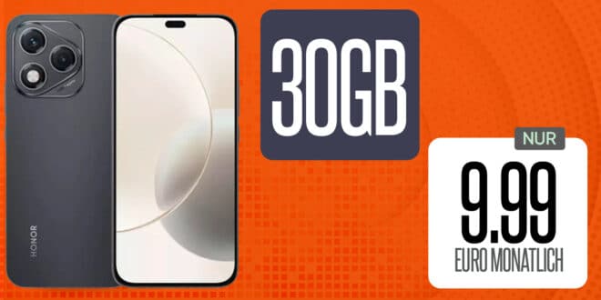 Honor 400 Lite für einmalig 79 Euro mit 30GB Allnet Flat und 150 Euro Wechselbonus nur 9.99 Euro monatlich