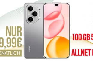 Honor 400 Pro 512GB mit 100GB Allnet Flat und 50 Euro Cashback nur 19.99 Euro monatlich