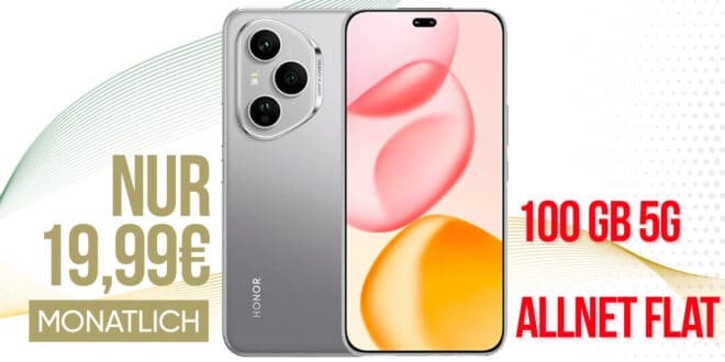 Honor 400 Pro 512GB mit 100GB Allnet Flat nur 19.99 Euro monatlich