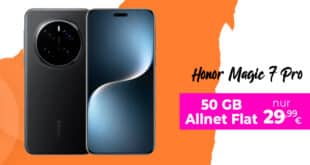 Honor Magic7 Pro 512GB für einmalig 119 Euro mit 50GB Telekom Allnet Flat und 150 Euro Wechselbonus nur 29.99 Euro monatlich