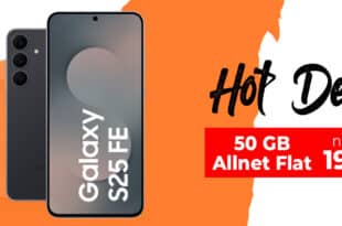 Samsung Galaxy S25 FE für einmalig 69 Euro mit 50GB Allnet Flat nur 19.99 Euro monatlich