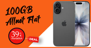 iPhone 17 für einmalig 79.99 Euro mit 100GB Allnet Flat nur 39.99 Euro monatlich – kein Anschlusspreis