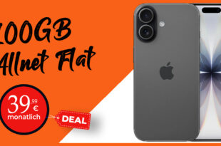 iPhone 17 für einmalig 79.99 Euro mit 100GB Allnet Flat nur 39.99 Euro monatlich – kein Anschlusspreis