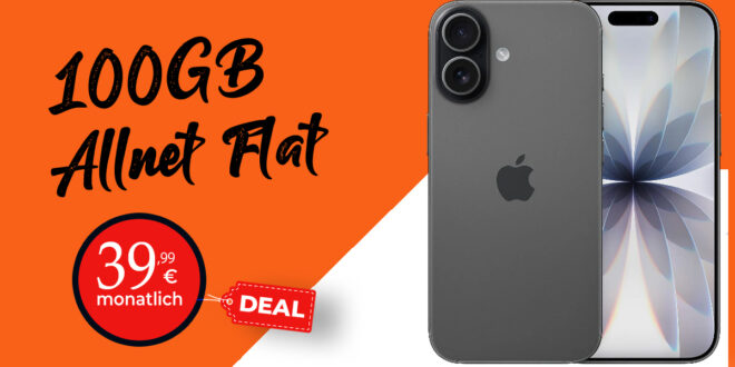 iPhone 17 für einmalig 79.99 Euro mit 100GB Allnet Flat nur 39.99 Euro monatlich – kein Anschlusspreis