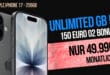 iPhone 17 mit unlimited Allnet Flat und 150 Euro Bonus für 49.99 Euro monatlich