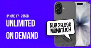 iPhone 17 für einmalig 333 Euro mit o2 unlimited on demand und 150 Euro Bonus nur 29.99 Euro monatlich