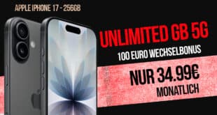 iPhone 17 für einmalig 299 Euro mit Vodafone unlimited Allnet und 100 Euro Wechselbonus nur 34.99 Euro monatlich