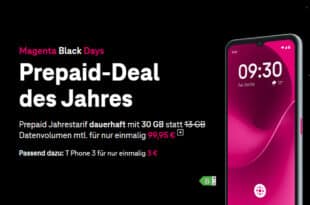 MagentaMobil Prepaid Jahrestarif - 360GB Allnet Flat nur 99.95 Euro + T Phone 3 für einmalig nur 3 Euro gibt es auf Wunsch dazu