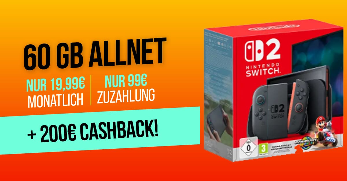 Nintendo 99 Nintendo Switch2 mit Mario Kart World Set für einmalig 99 Euro mit 60GB ...