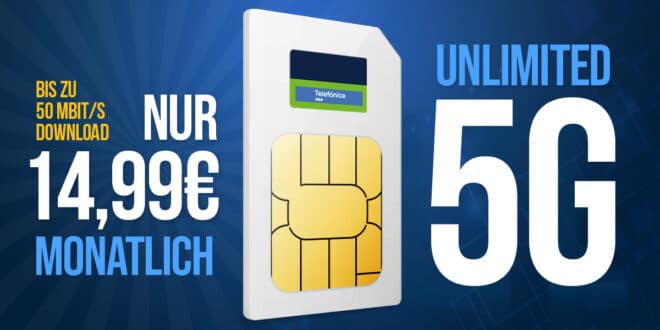 Black Friday Deal- monatlich kündbar: o2 unlimited Allnet Flat bis zu 50 Mbit/s im Download nur 14.99 Euro monatlich