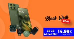 Motorola Edge 70 mit 512GB & Zubehörpaket für einmalig 49 Euro mit 35GB Allnet Flatrate nur 14.99 Euro monatlich