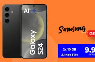 SAMSUNG Galaxy S24 256GB mit 2x 10GB Allnet Flat nur 9.98 Euro monatlich