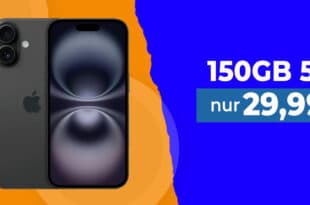 iPhone 16 256GB für einmalig 99 Euro mit 150GB Allnet Flat nur 29.99 Euro monatlich