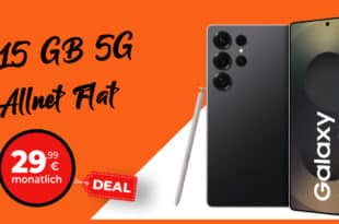 Samsung Galaxy S25 Ultra für einmalig 219 Euro mit 15GB Allnet Flat und 100 Euro Wechselbonus nur 29.99 Euro monatlich