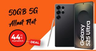 Samsung Galaxy S25 Ultra mit 50GB Telekom Allnet Flat und 150 Euro Wechselbonus nur 44.95 Euro monatlich