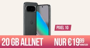 Google Pixel 10 für einmalig 49 Euro mit 20GB Allnet Flat und 50 Euro Wechselbonus nur 19.99 Euro monatlich