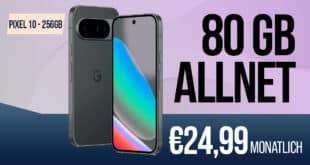 Google Pixel 10 256GB für einmalig 99 Euro mit 80GB Allnet Flat und 50€ Online Bonus nur 24.99 Euro monatlich