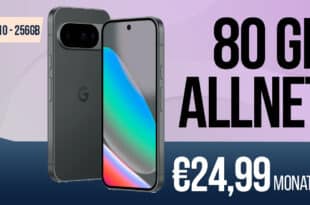 Google Pixel 10 256GB für einmalig 99 Euro mit 80GB Allnet Flat und 50€ Online Bonus nur 24.99 Euro monatlich