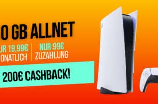 PS5 Sony Playstation 5 Slim Disc Edition mit Handyvertrag - für einmalig 99 Euro mit 60GB Allnet Flat und 200 Euro Cashback nur 19.99 Euro monatlich