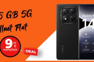 Xiaomi Redmi Note 14 Pro 5G für einmalig 33 Euro mit 35GB Allnet Flat und 30 Euro Wechselbonus nur 9.99 Euro monatlich