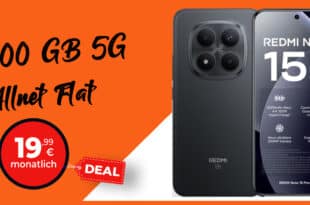 Xiaomi Redmi Note 15 Pro+ 5G (PlusVersion) für einmalig 99.95 Euro mit 100GB Allnet Flat nur 19.99 Euro monatlich