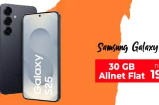 Black Friday Deal - Samsung Galaxy S25 mit 30GB Allnet Flatrate nur 19.99 Euro monatlich