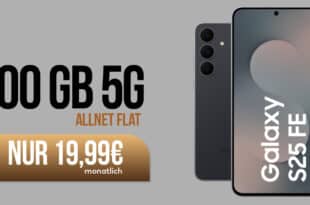 Cyber Monday Deal- Samsung Galaxy S25FE für einmalig 59 Euro mit 100GB Allnet Flatrate nur 19.99 Euro monatlich