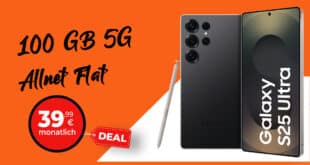 Samsung Galaxy S25 Ultra für einmalig 49 Euro mit 100GB Allnet Flat nur 39.99 Euro monatlich