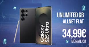 Samsung Galaxy S25 Ultra für einmalig 189 Euro mit unlimited Allnet Flat und 150 Euro Bonus nur 34.99 Euro monatlich