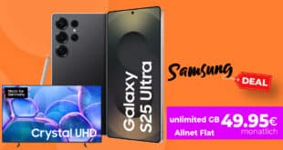 Samsung Galaxy S25 Ultra 1TB & 50 Zoll TV (oder andere Zugabe) für einmalig 479 Euro mit Telekom unlimited Allnet Flat und 240 Euro Cashback nur 49.95 Euro monatlich