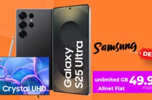 Samsung Galaxy S25 Ultra 1TB & 50 Zoll TV (oder andere Zugabe) für einmalig 479 Euro mit Telekom unlimited Allnet Flat und 240 Euro Cashback nur 49.95 Euro monatlich