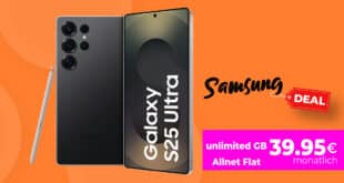 Samsung Galaxy S25 Ultra für einmalig 139 Euro mit Telekom unlimited Allnet Flat und 100€ Online Bonus nur 39.95 Euro monatlich