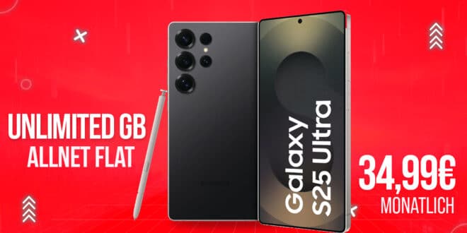 Samsung Galaxy S25 Ultra für einmalig 109 Euro mit Vodafone unlimited Allnet Flat und 100 Euro Wechselbonus nur 34.99 Euro monatlich